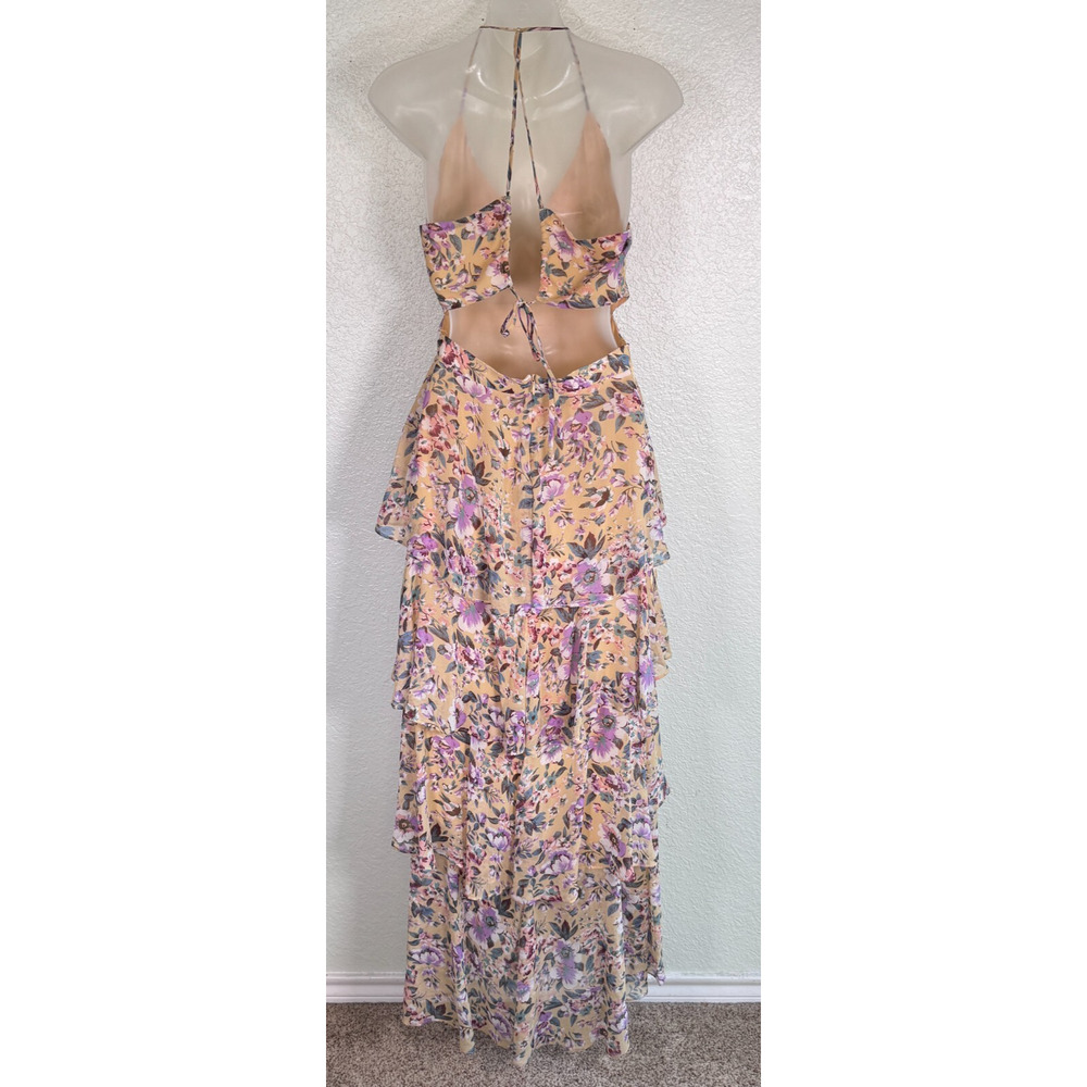 ASTR The Label Rosana Maxi Dress Womens Small Floral Tiered Boho Cottagecore - Picture 2 of 14